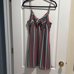 Trixxi Red and Green Slip Mini Dress Sleeveless Casual